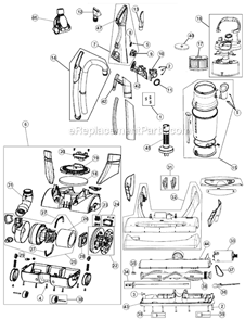 Page A Diagram and Parts List for UD70025CA  Dirt Devil Upright Vacuum